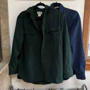 TWO ll bean cotton button up shirts